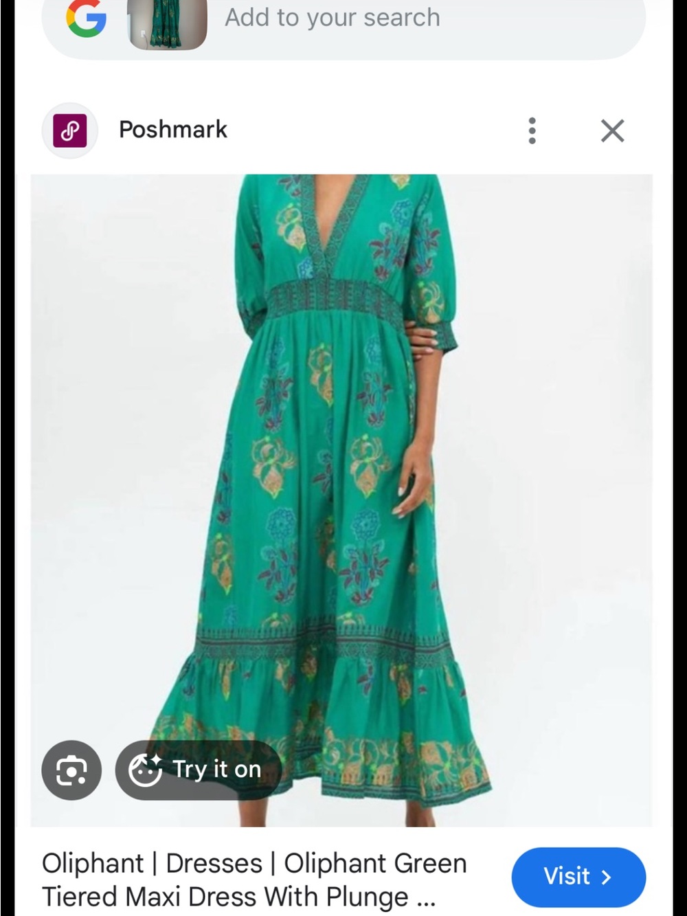 Oliphant Golden Rod Green Embroidered Maxi Dress